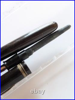 Vtg Rare Ebonite GT Atom Lever Fountain Pen 14k F Flex Nib 1940s Japan