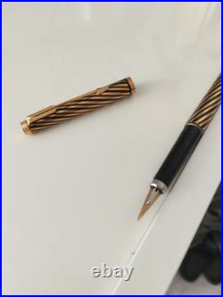 Vtg & Rare Parker 180 Twist Pen 14K Gold Solid Gold Nib Fountain Pen