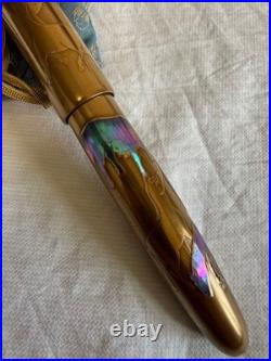 Wajimayazenni Maki-e Urushi 14K Fountain Pen Herd of Horses Gold MF Nib Rare
