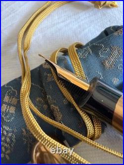 Wajimayazenni Maki-e Urushi 14K Fountain Pen Herd of Horses Gold MF Nib Rare