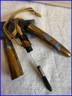 Wajimayazenni Maki-e Urushi 14K Fountain Pen Herd of Horses Gold MF Nib Rare