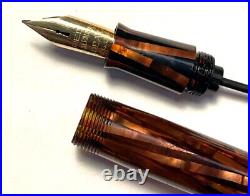 Waterman Copper Ray DeLuxe Ink-vue with Red Waterman 14k Keyhole nib-RARE
