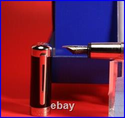 Waterman ELEGANCE Fountain Pen, Black, White Gold trim, box, M nib. RARE