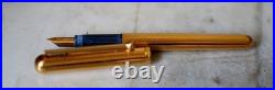 Waterman Fountain Pen Drop Pl. Gold Chevron Finish 18 Carat Gold Nib Rare