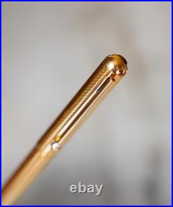 Waterman Fountain Pen Drop Pl. Gold Chevron Finish 18 Carat Gold Nib Rare