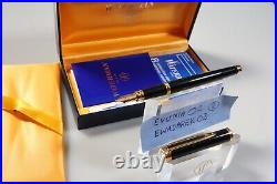 Waterman GENTELMEN Fountain pen, NOS, Black, Gold Nib, Box, RARE