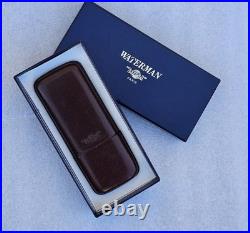Waterman Ideal Prestige Leather Case For 3 Pens Rare