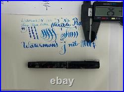 Waterman's 3V RARE J Vintage long tined Flex nib, F to 2.5mm+ celluloid body